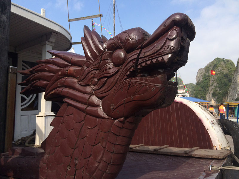 Carved dragon detail.